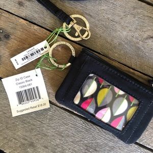 Vera Bradley zip around with lanyard